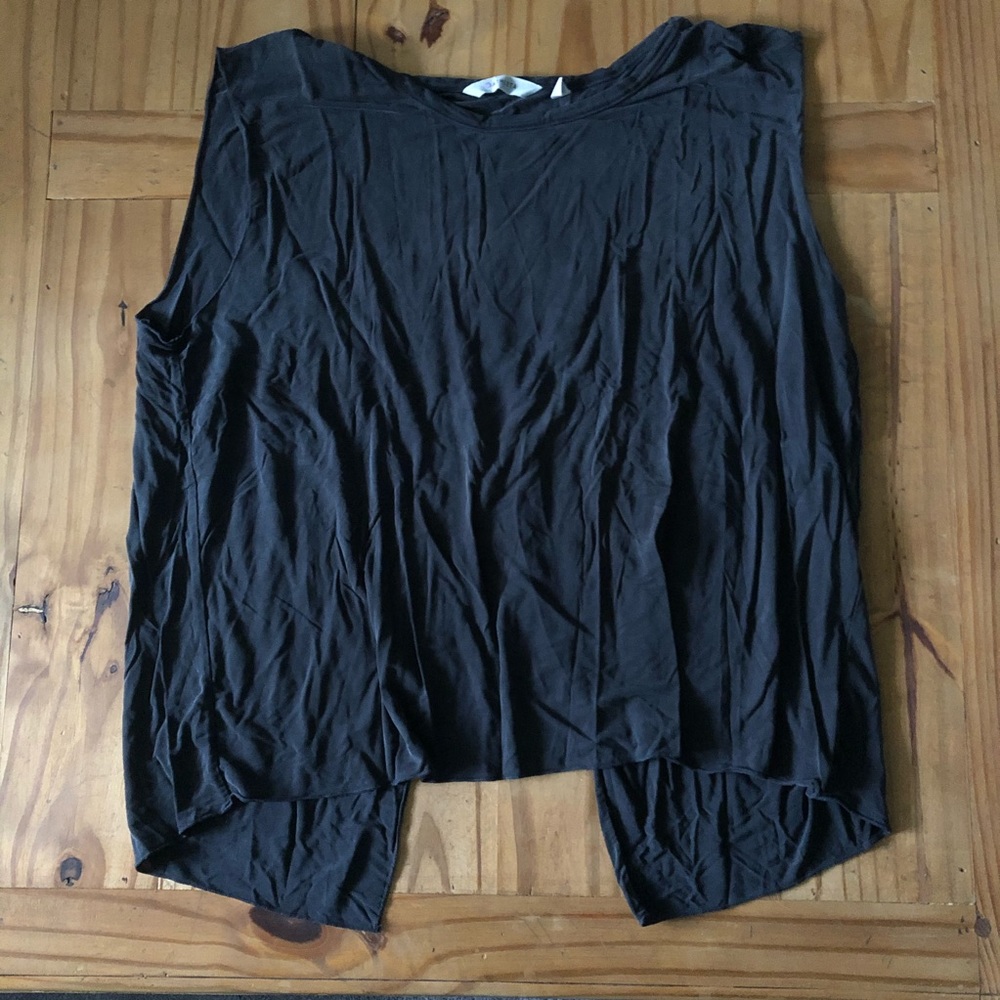Athleta Cropped Open Back Charcoal Top
